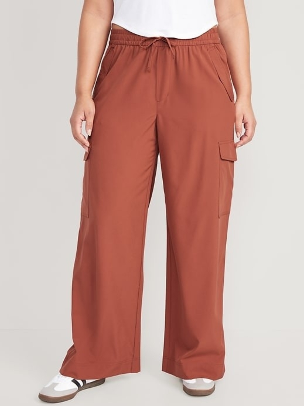 Old Navy High-waisted Stretchtech Wide-Leg Cargo Pants in Rust XL NWT